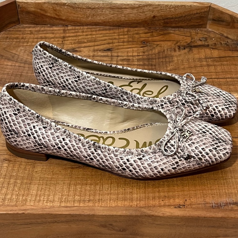 Sam Edelman Snake Print Leather Flats